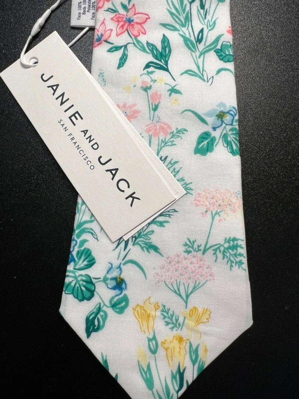 Janie and Jack Boys Floral Velcro Close Tie Size 2-5 NWT